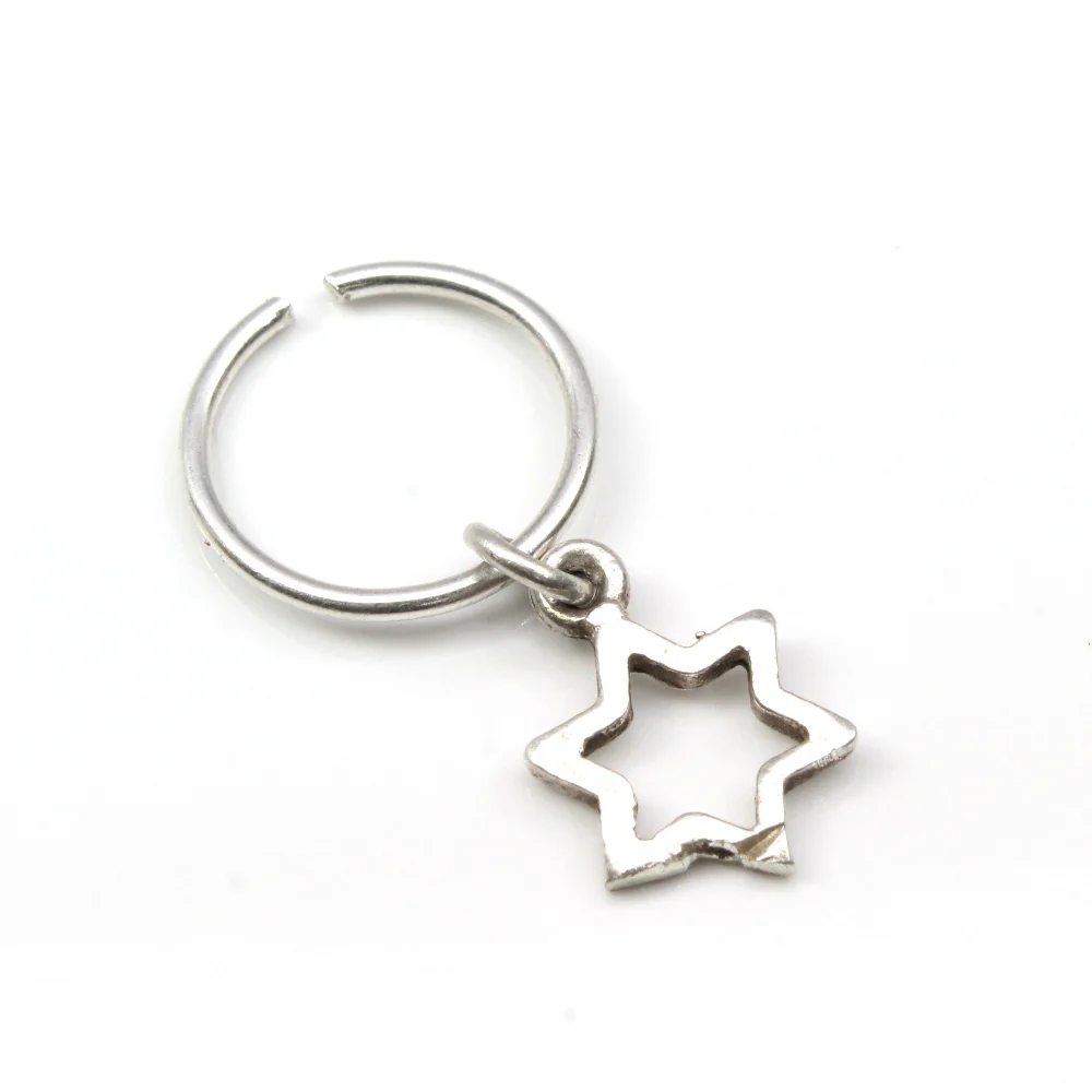 Star charm hoop nose ring - Image 3