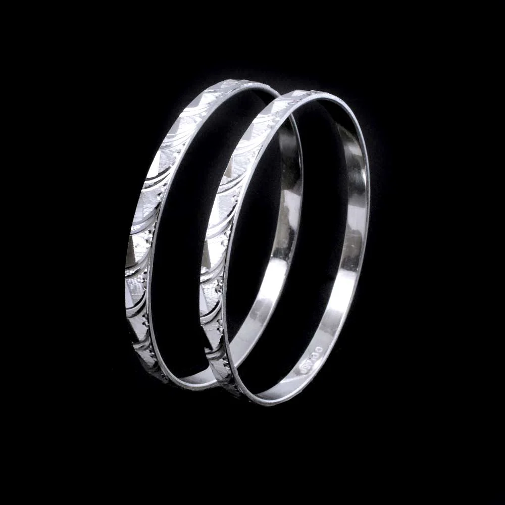 Real 925 Sterling Silver Women Bangles Bracelet (Kangan)-Pair - Image 2