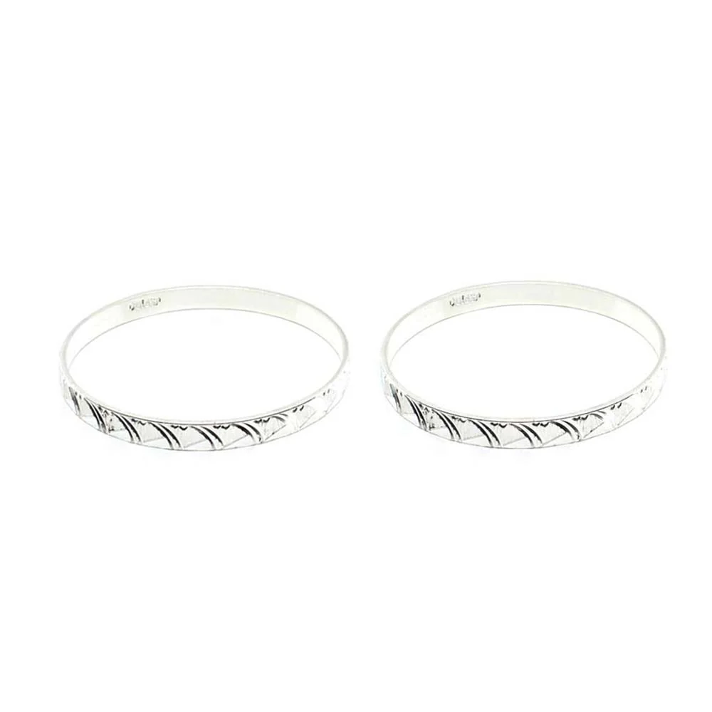 Real 925 Sterling Silver Women Bangles Bracelet (Kangan)-Pair - Image 3