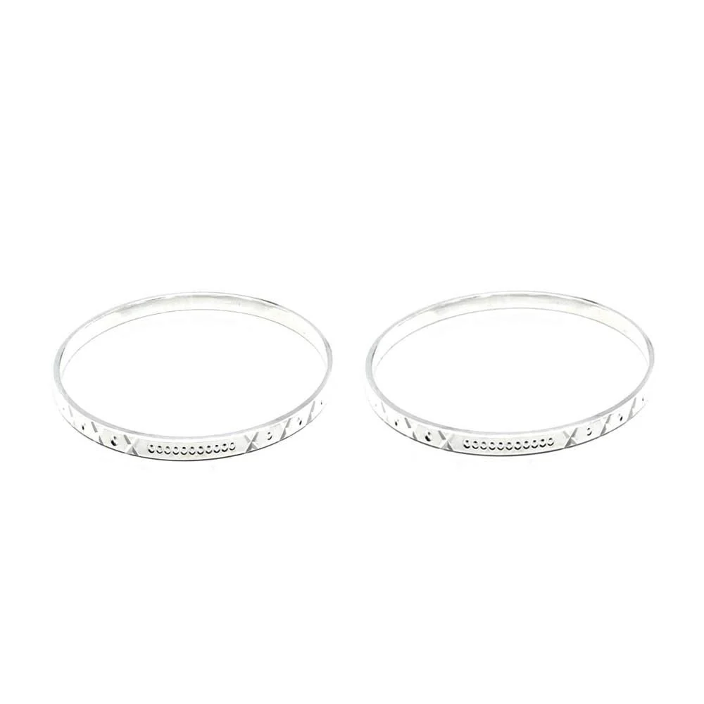 Real 990 Silver Women Bangles Bracelet (Kangan)-Pair - Image 3