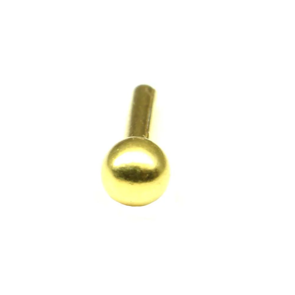 Real Gold Nose Stud Solid 14K Gold Piercing Push pin Nose stud - Image 2