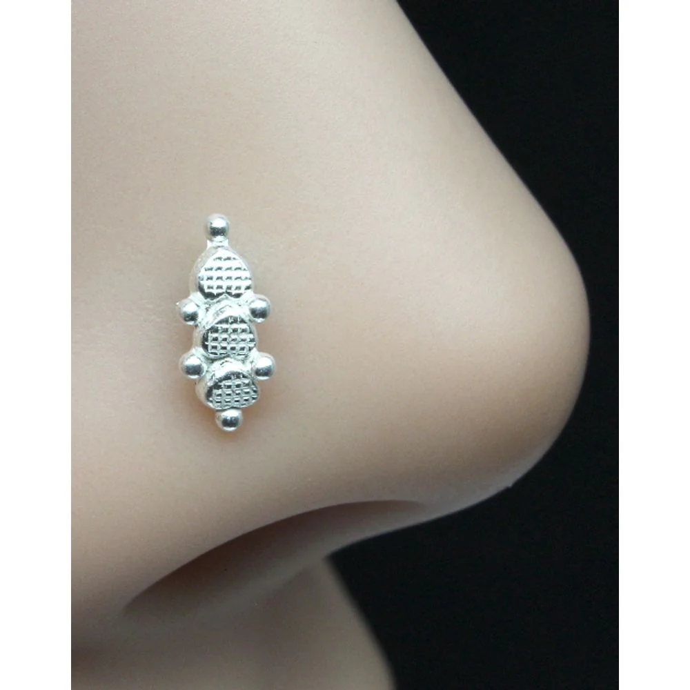 Real Silver Corkscrew Piercing nose ring
