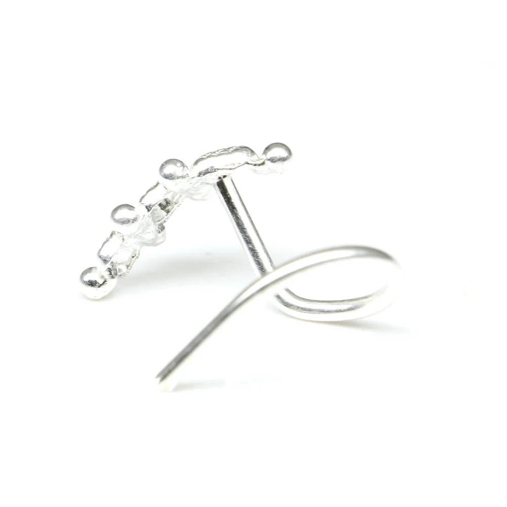 Real Silver Corkscrew Piercing nose ring - Image 3