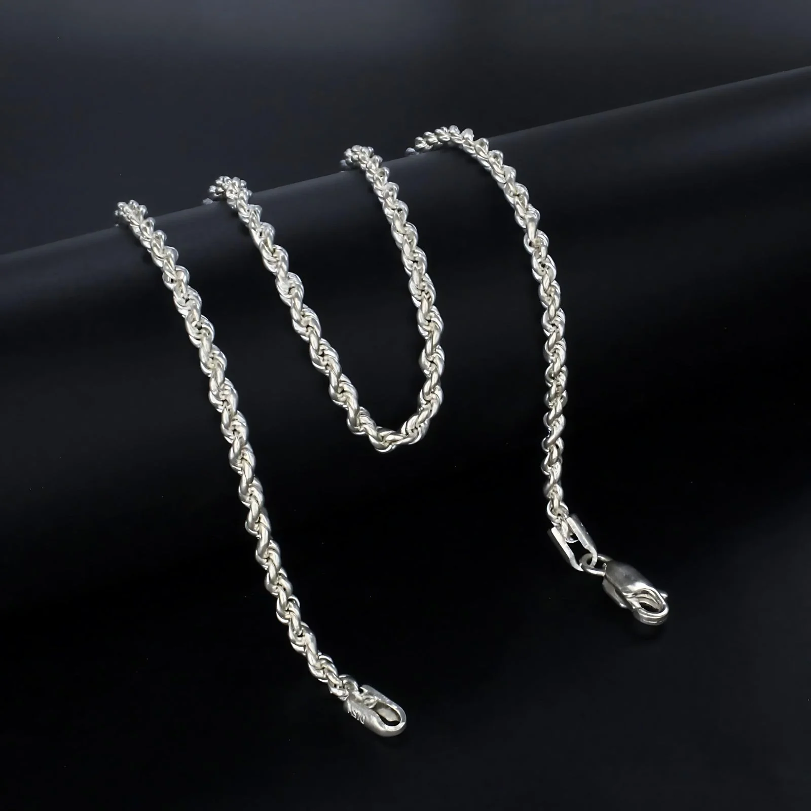 Real Silver handmade Rope Neck chain 18"