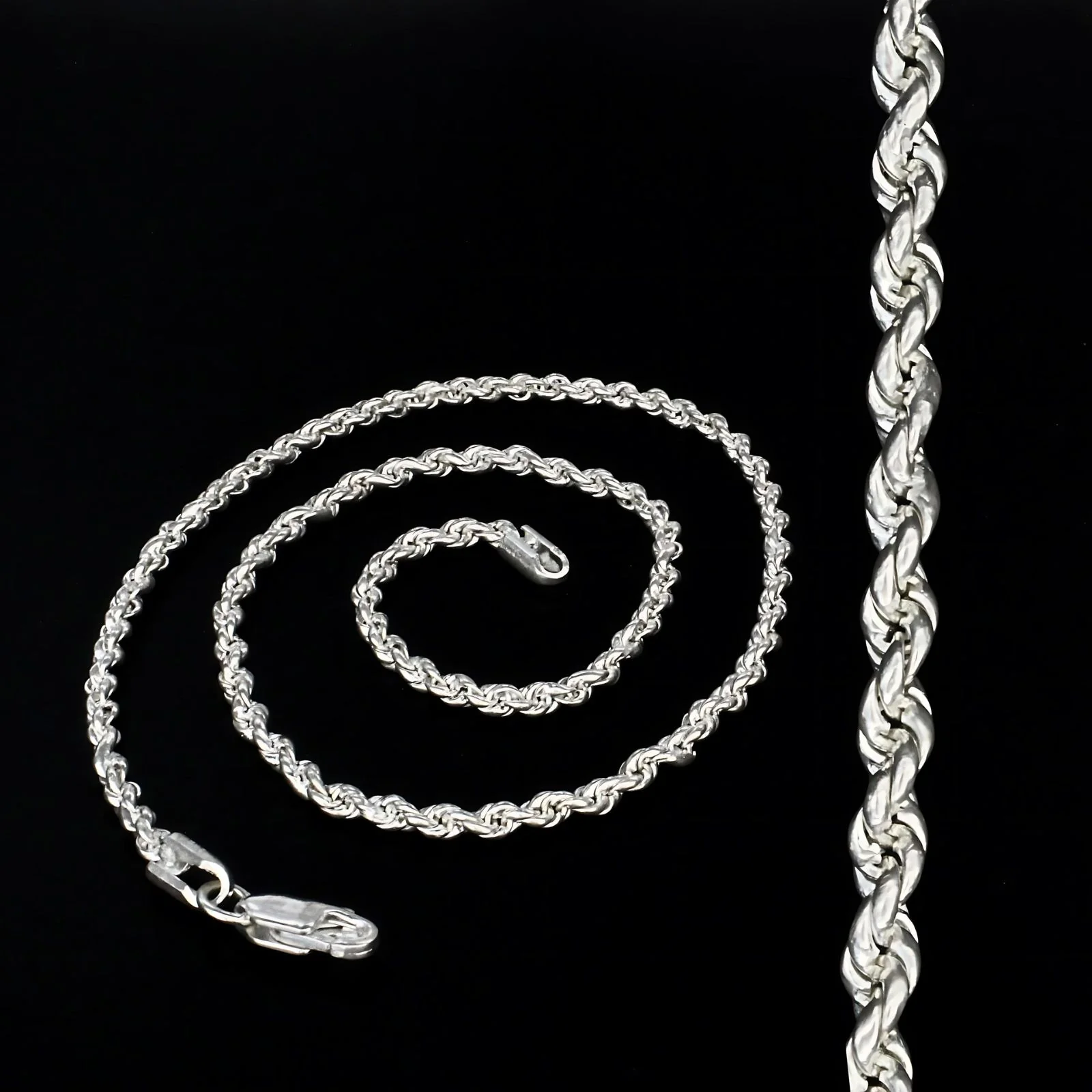 Real Silver handmade Rope Neck chain 18" - Image 2
