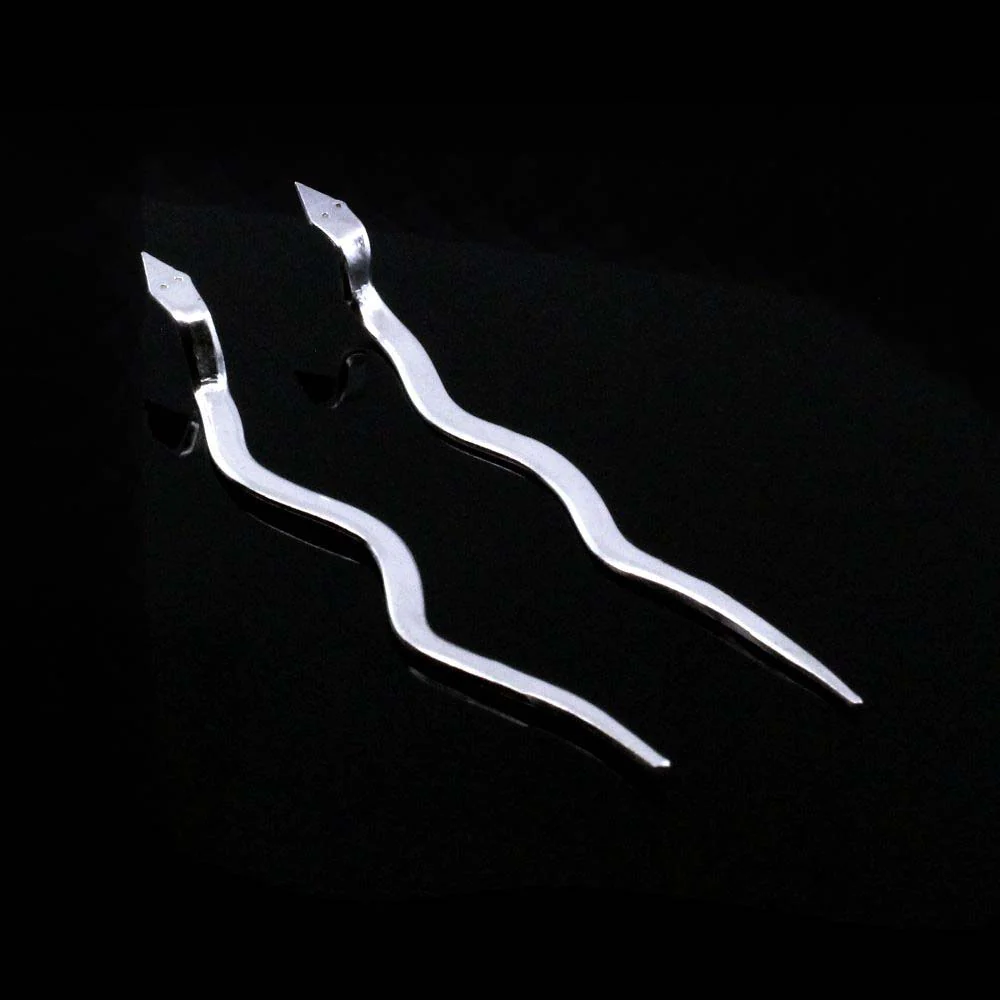 Real Silver Naag Naagin Meditation Pooja Snakes Pair