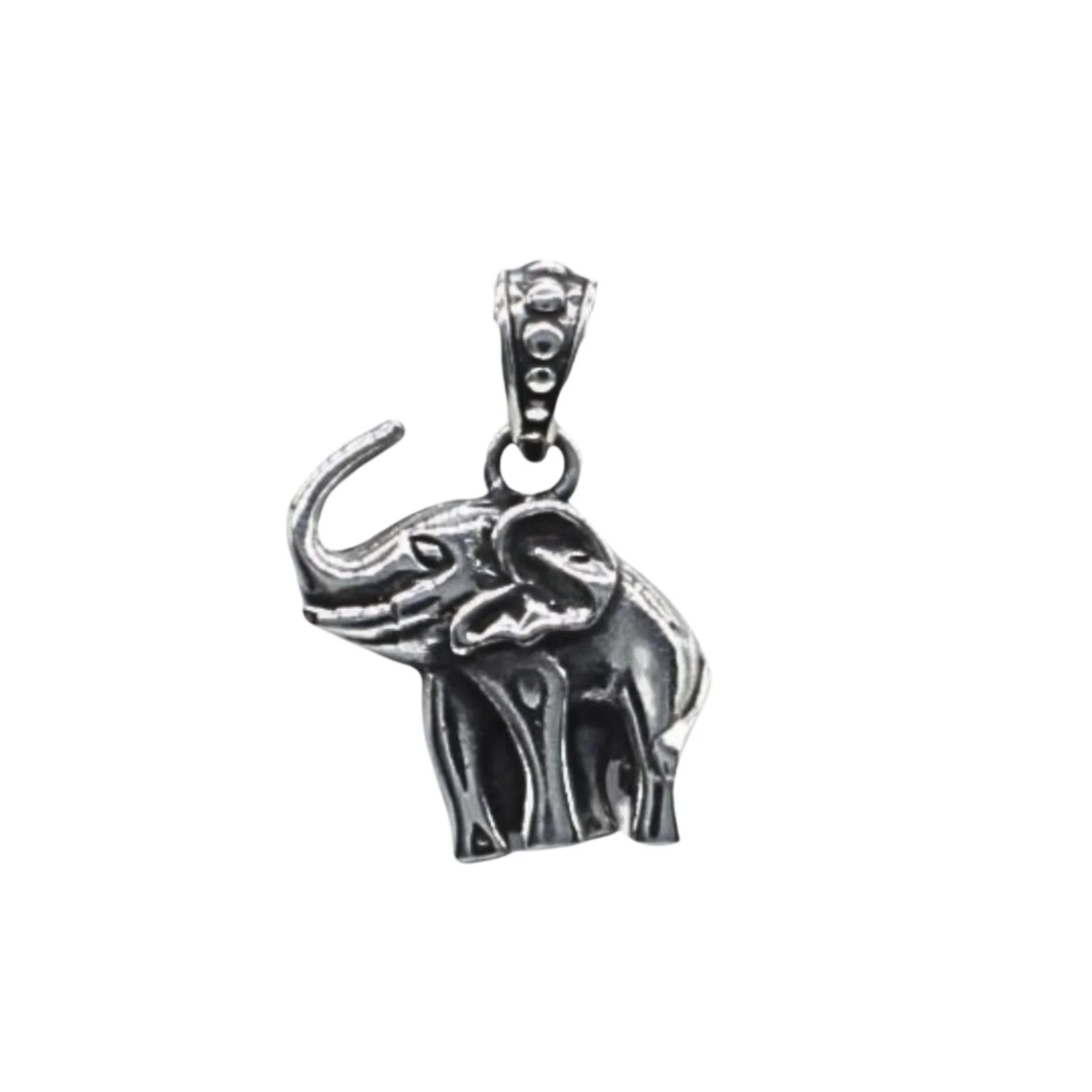 Real Silver Oxidized Elephant in small size animal unisex Pendant - Image 4