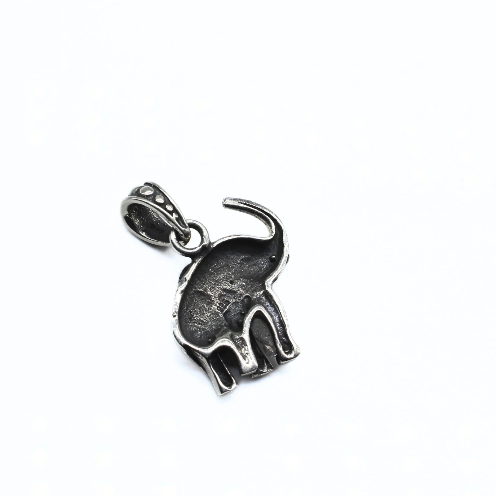 Real Silver Oxidized Elephant in small size animal unisex Pendant - Image 5