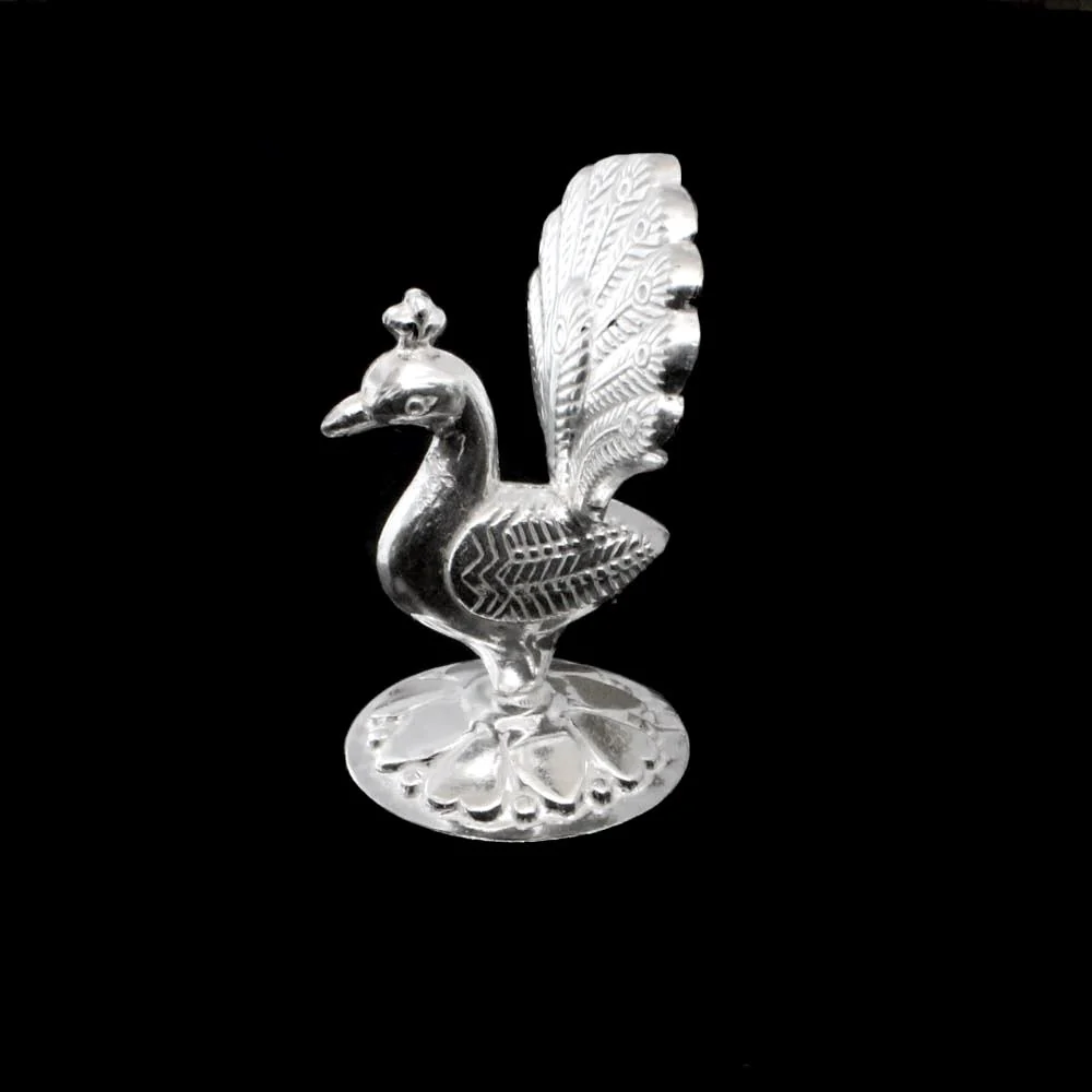 Real silver Peacock Idol/Figurine for puja and Gifting Purpose - Image 4