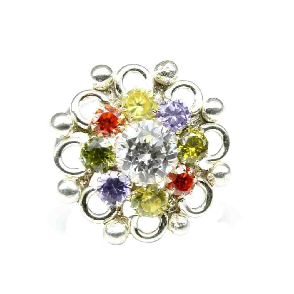 Real Silver Rainbow style Nose Piercing