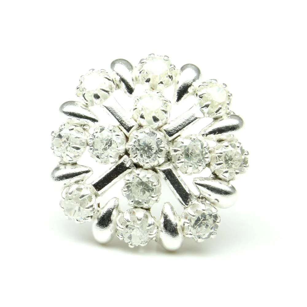 Real Silver Starburst Cluster Nose piercing