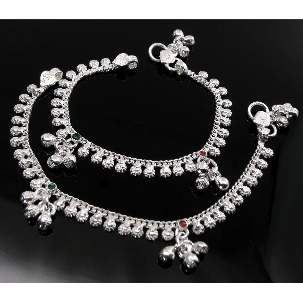 Real Solid Silver Anklets Ankle chain Bracelet Kids Children's 5.8 in - Image 3