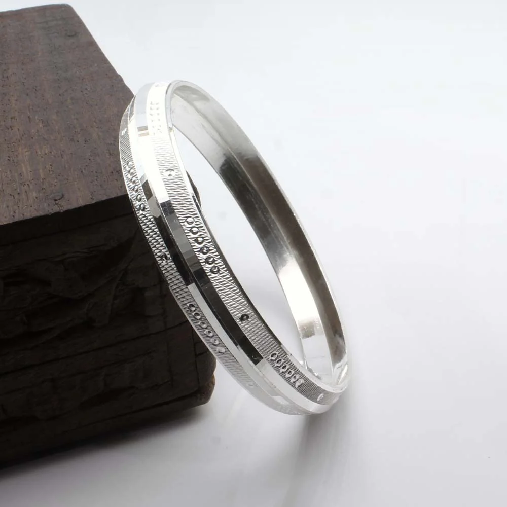 Real Solid Silver Men's Bangle Bracelet