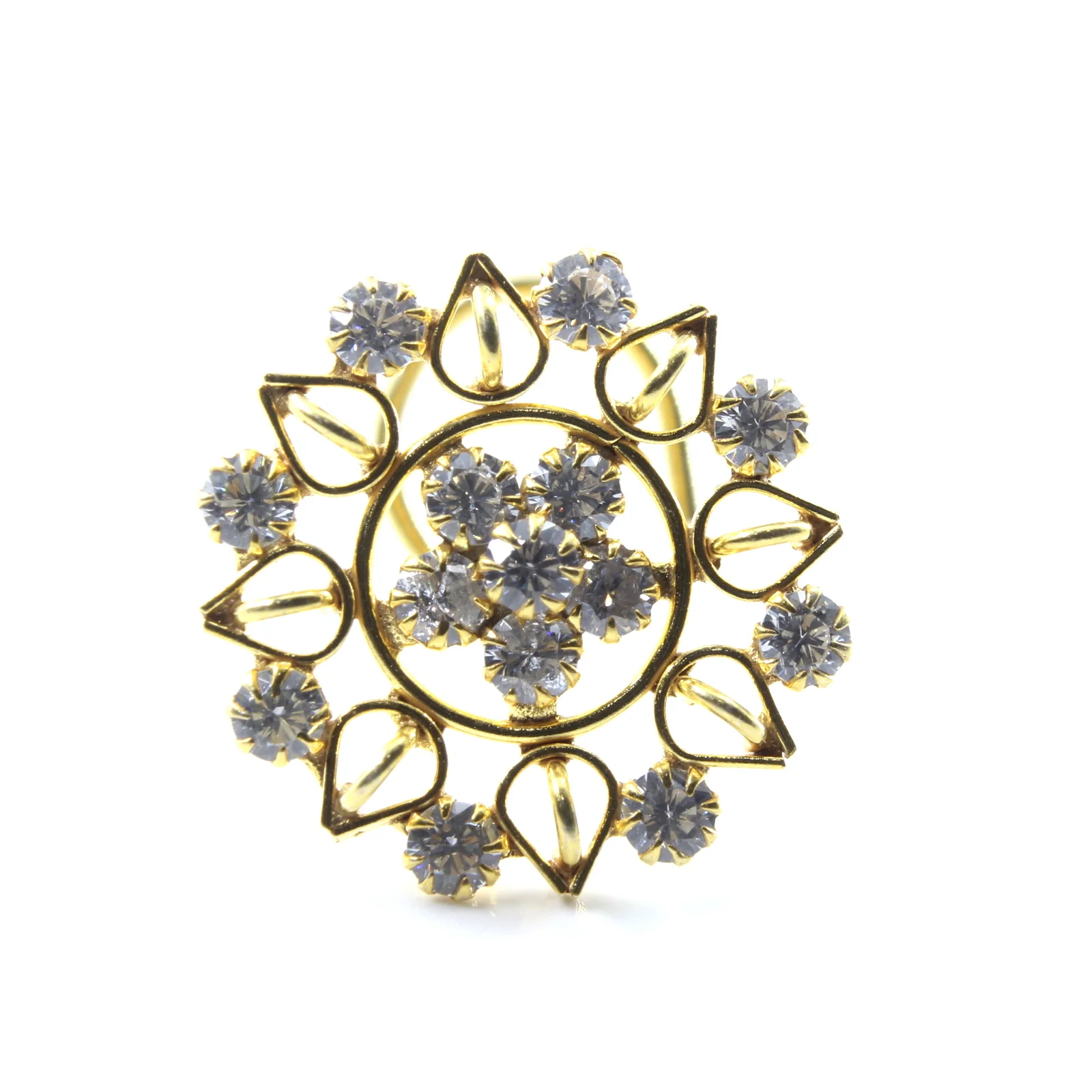 Party Wear Dainty Gold Plated Silver Nose Stud - Image 3
