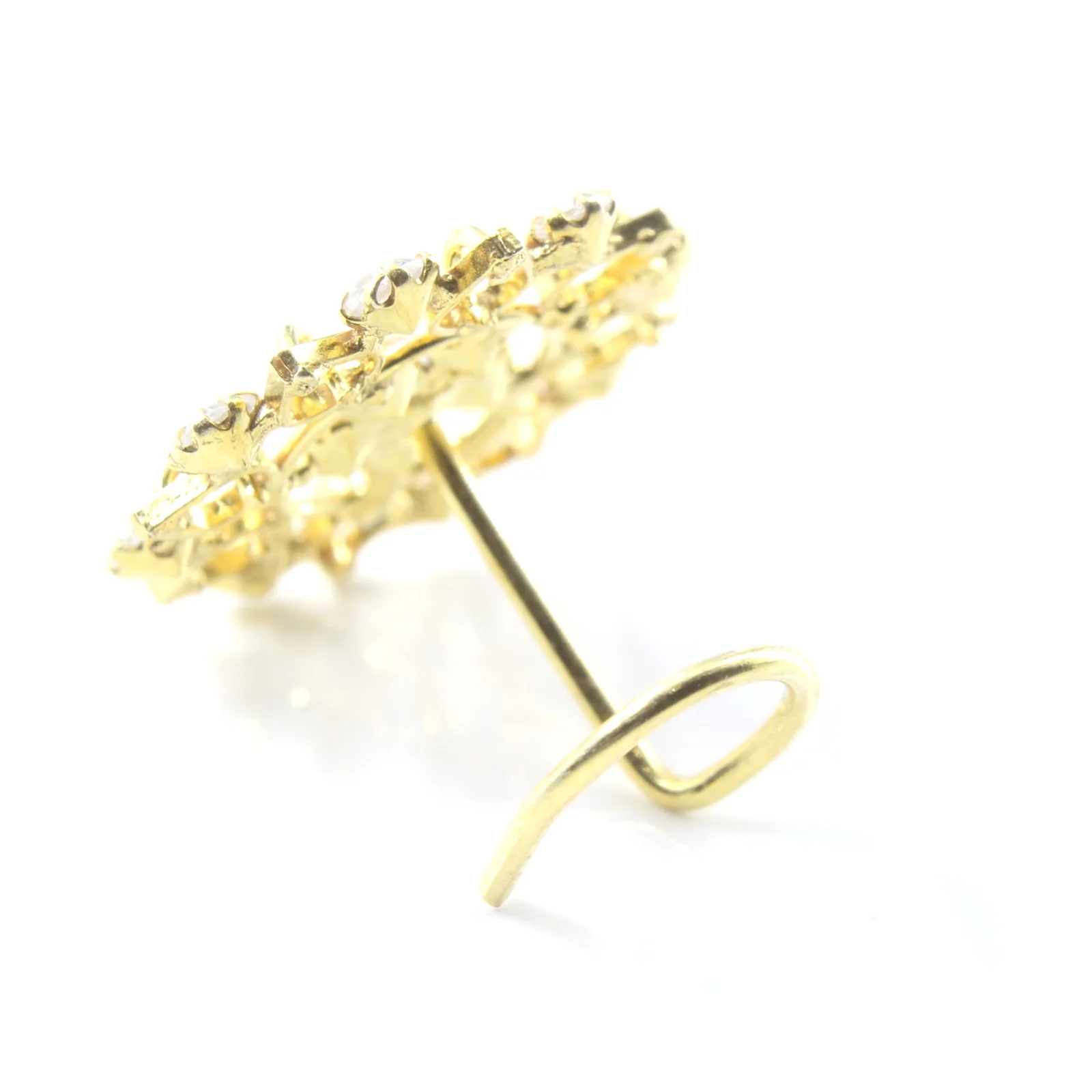 Party Wear Dainty Gold Plated Silver Nose Stud - Image 4