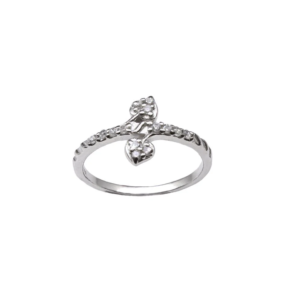 Real Sterling Silver Heart-Shaped White CZ Silver Ring - Image 2