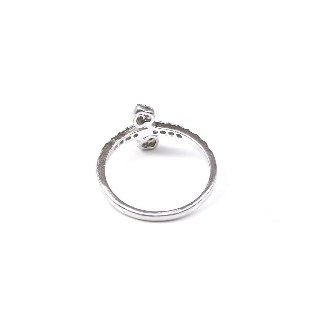 Real Sterling Silver Heart-Shaped White CZ Silver Ring - Image 3