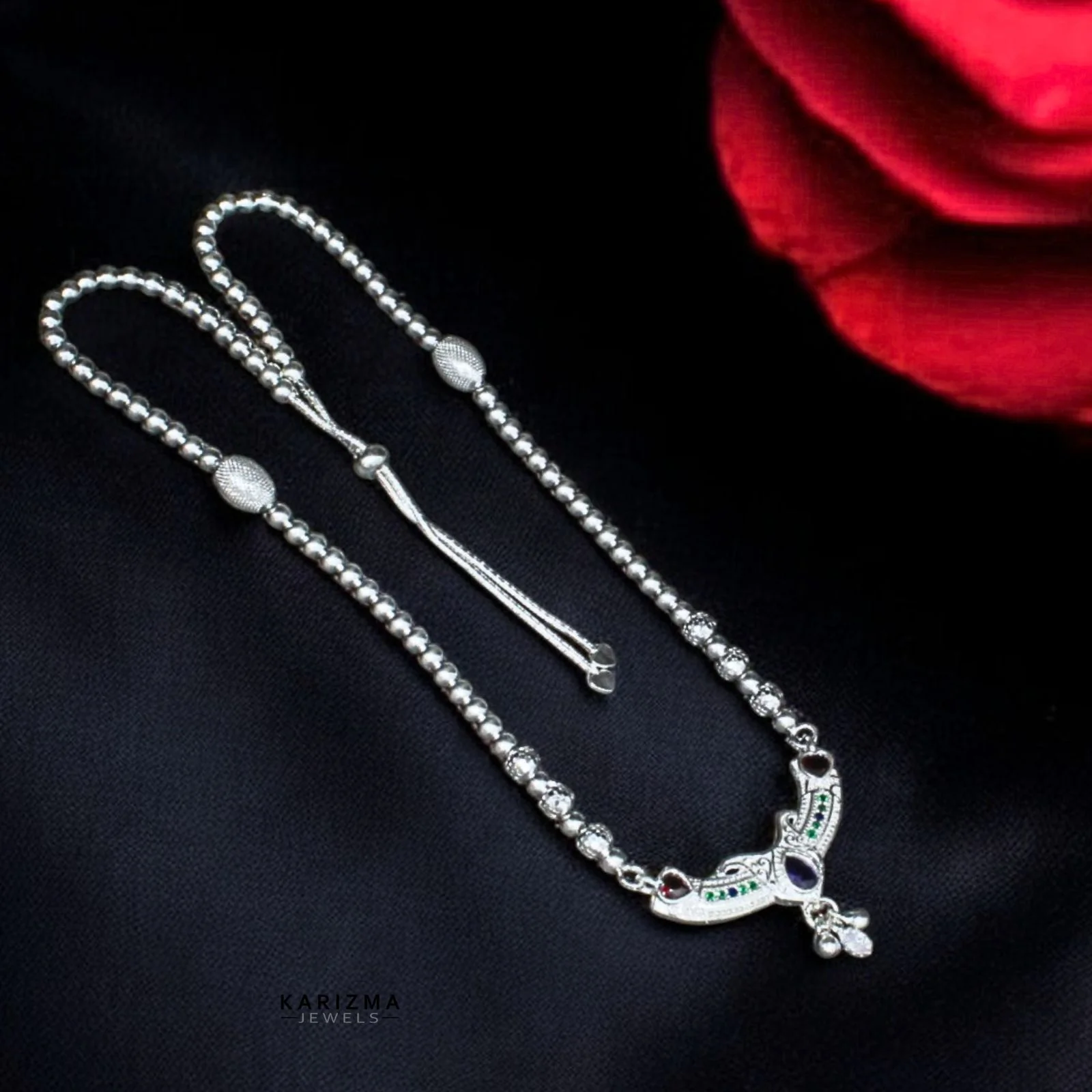 Real Sterling Silver Mangalsutra women necklace gifting party wear chain for wife - Image 2