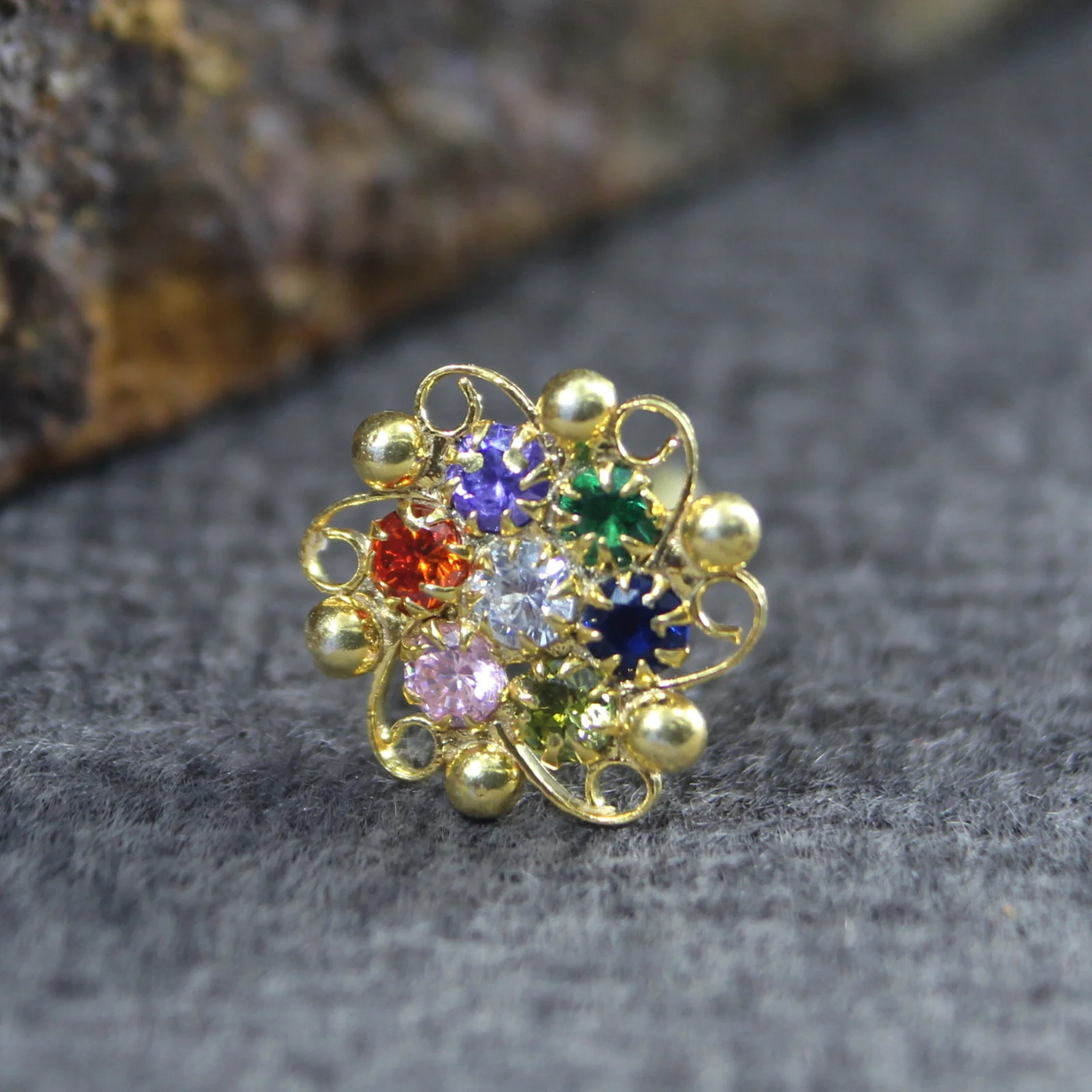 Skin-Safe Gold Finish Silver Nose Stud