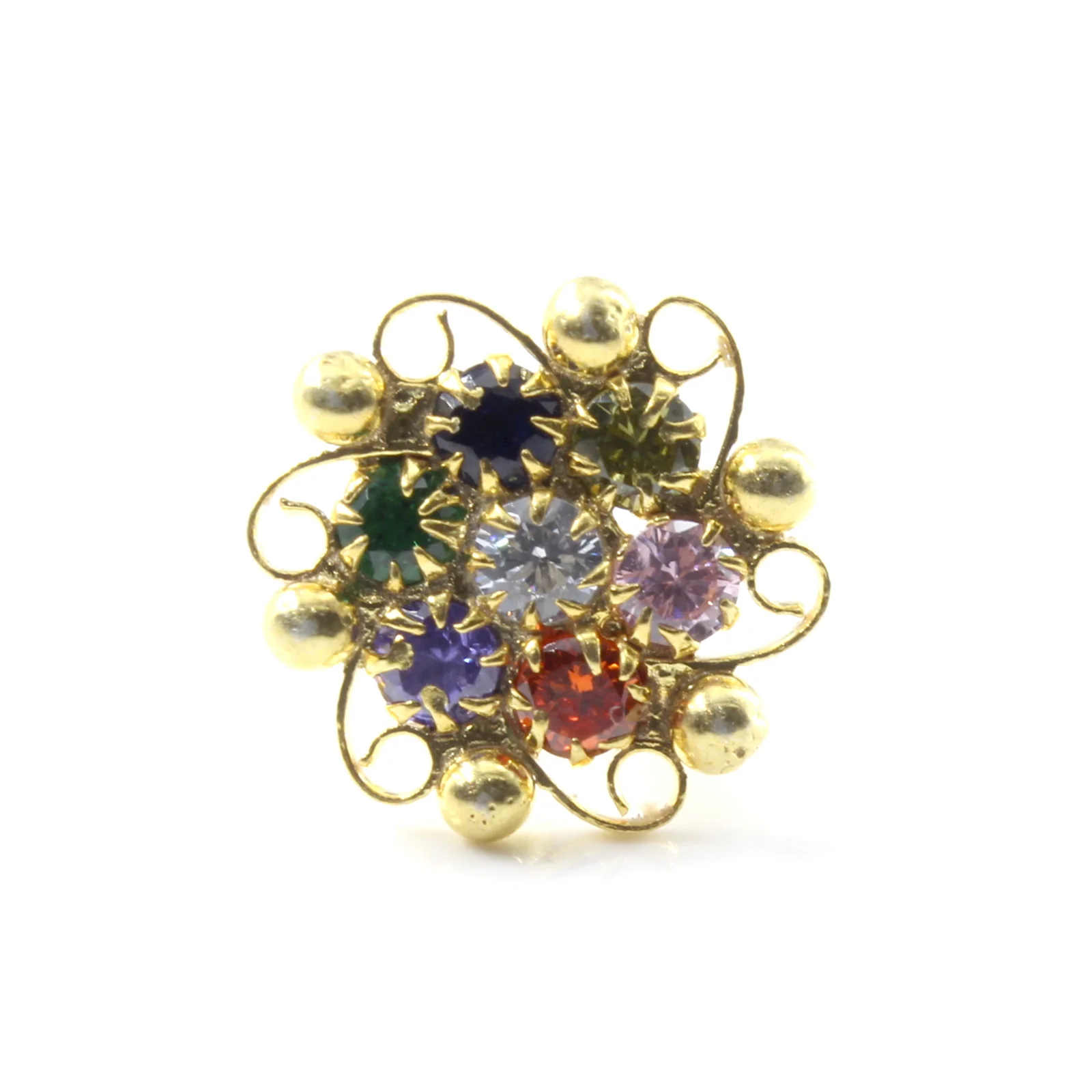Skin-Safe Gold Finish Silver Nose Stud - Image 3