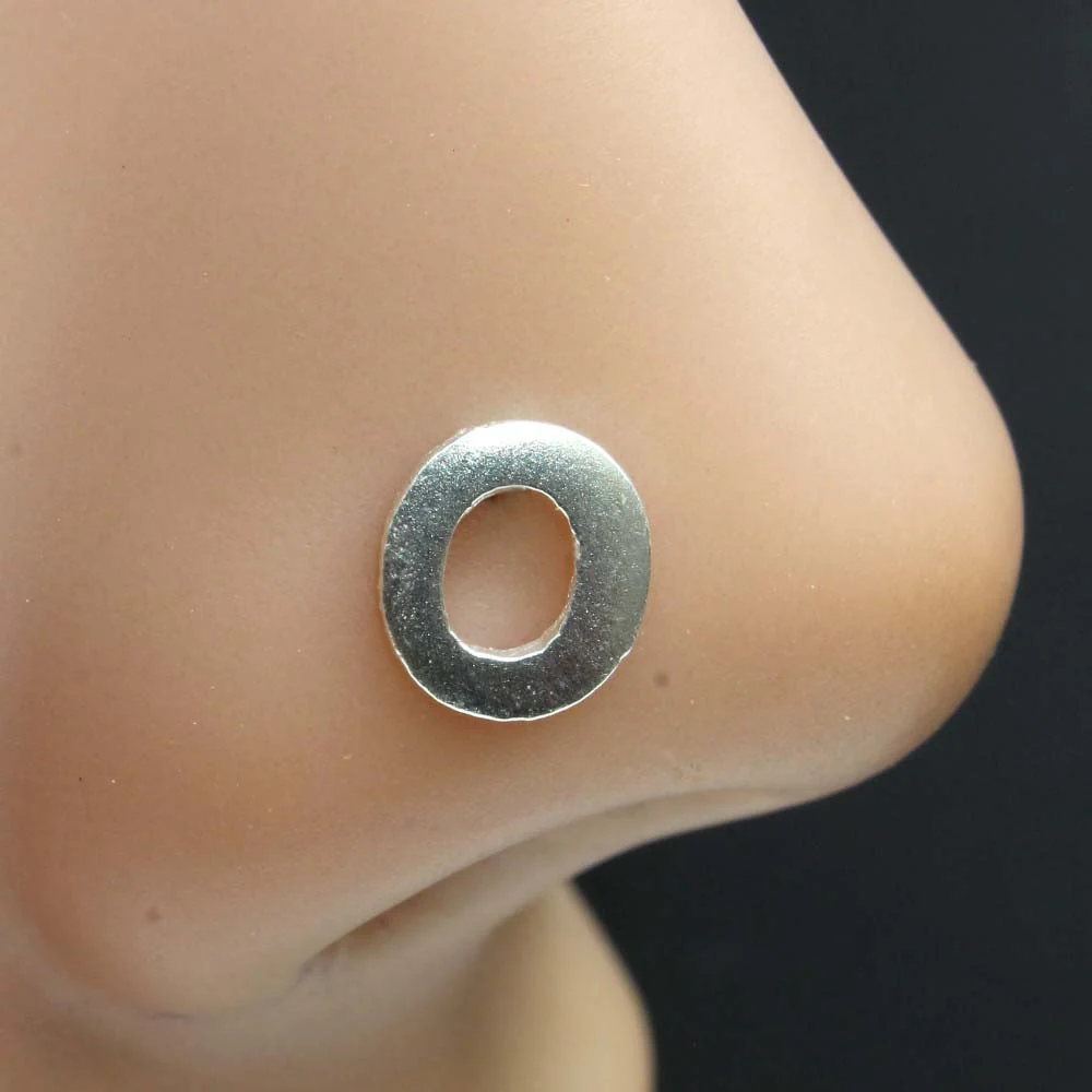 Sterling Silver 'O' Shape Nose Piercing - Image 2
