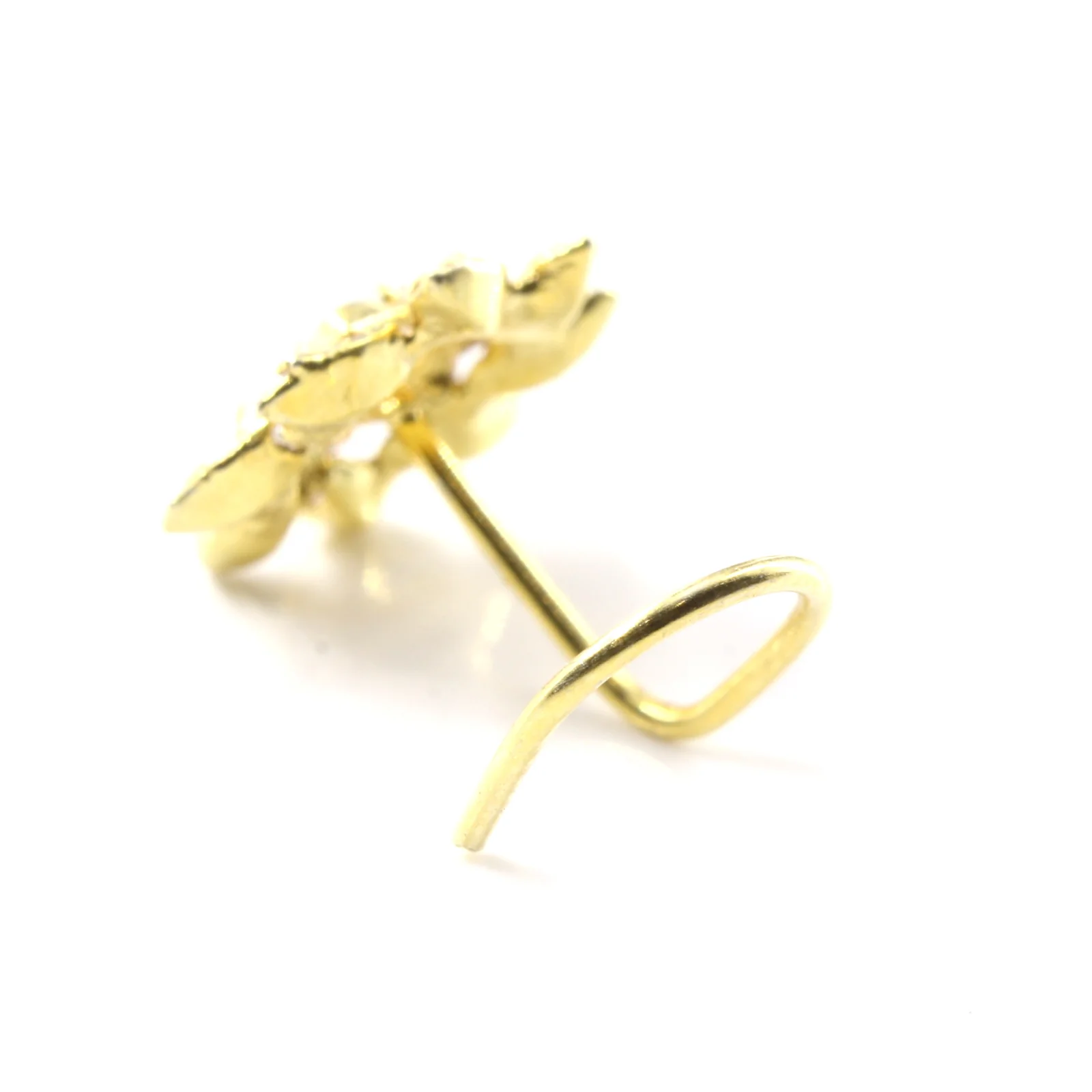 Sun Design Twisted Silver Nose Pin Piercing - Image 4