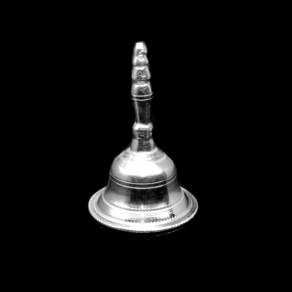 Real Sterling Silver Temple Pooja Bell Ghanti with Melodious Sound - Image 4
