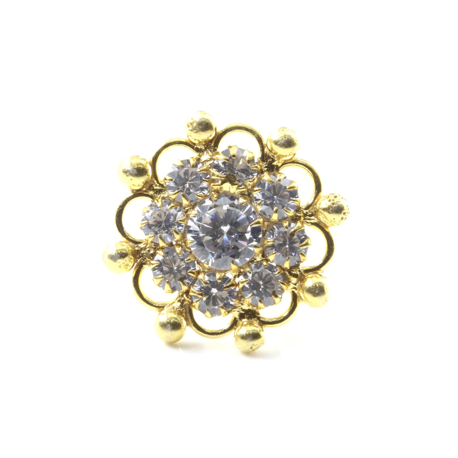 Starburst Gold Look Silver Nose Stud - Image 3