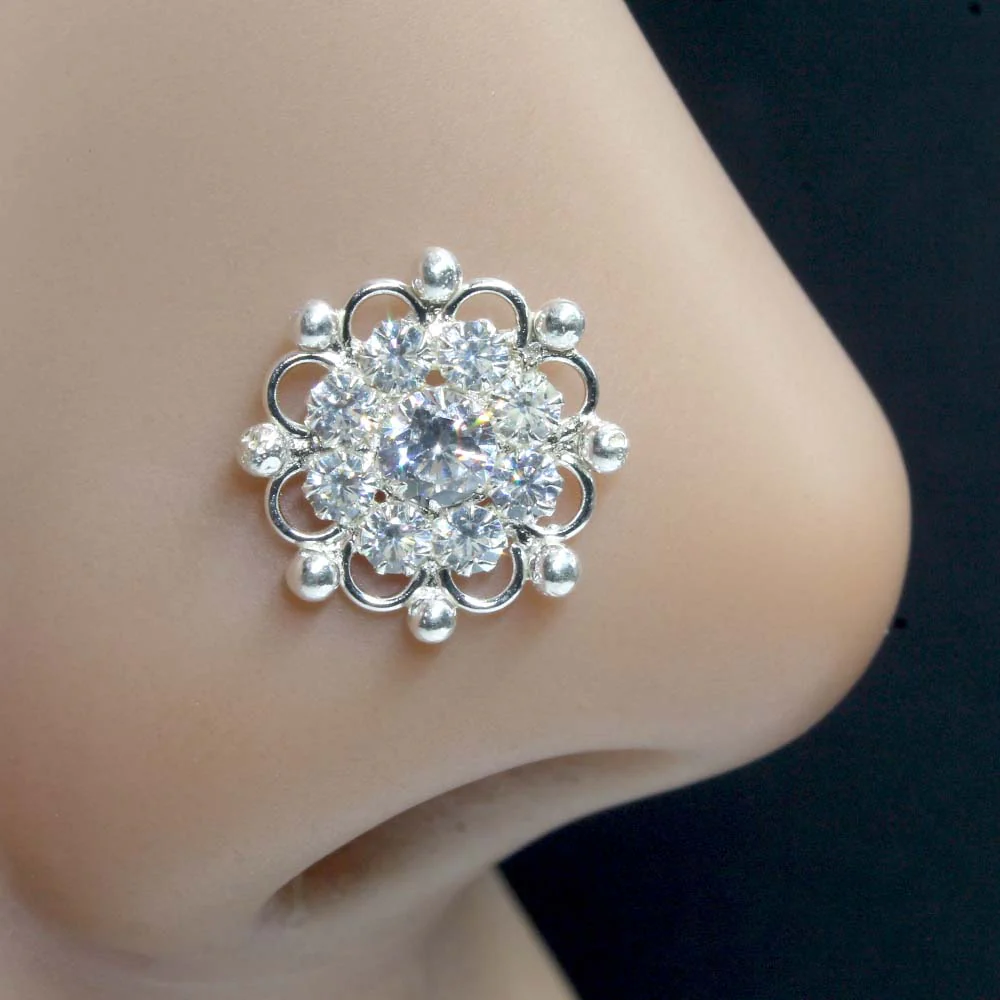 Starburst Gold Look Silver Nose Stud - Image 6
