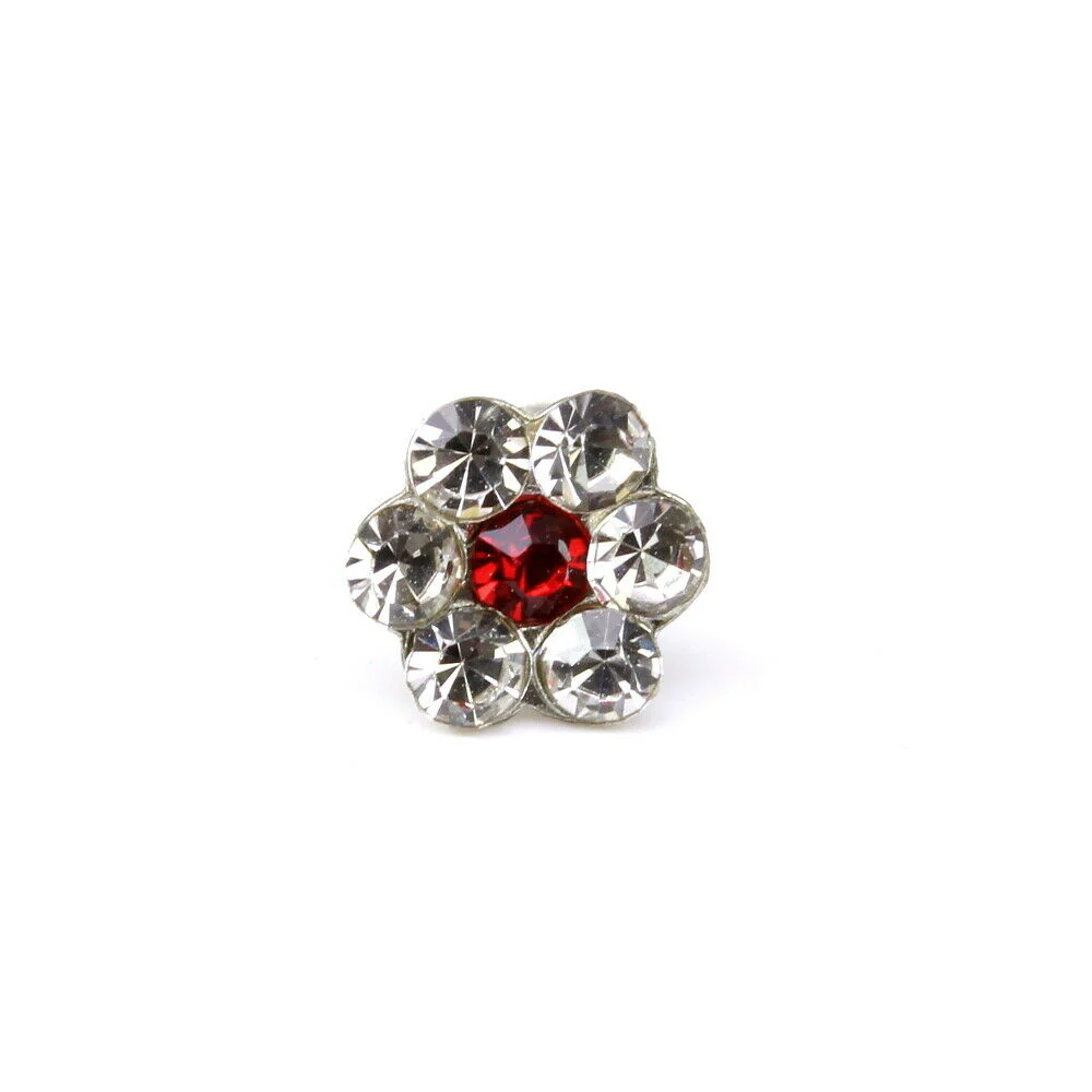 Rhinestone piercing nose stud push pin - Image 2