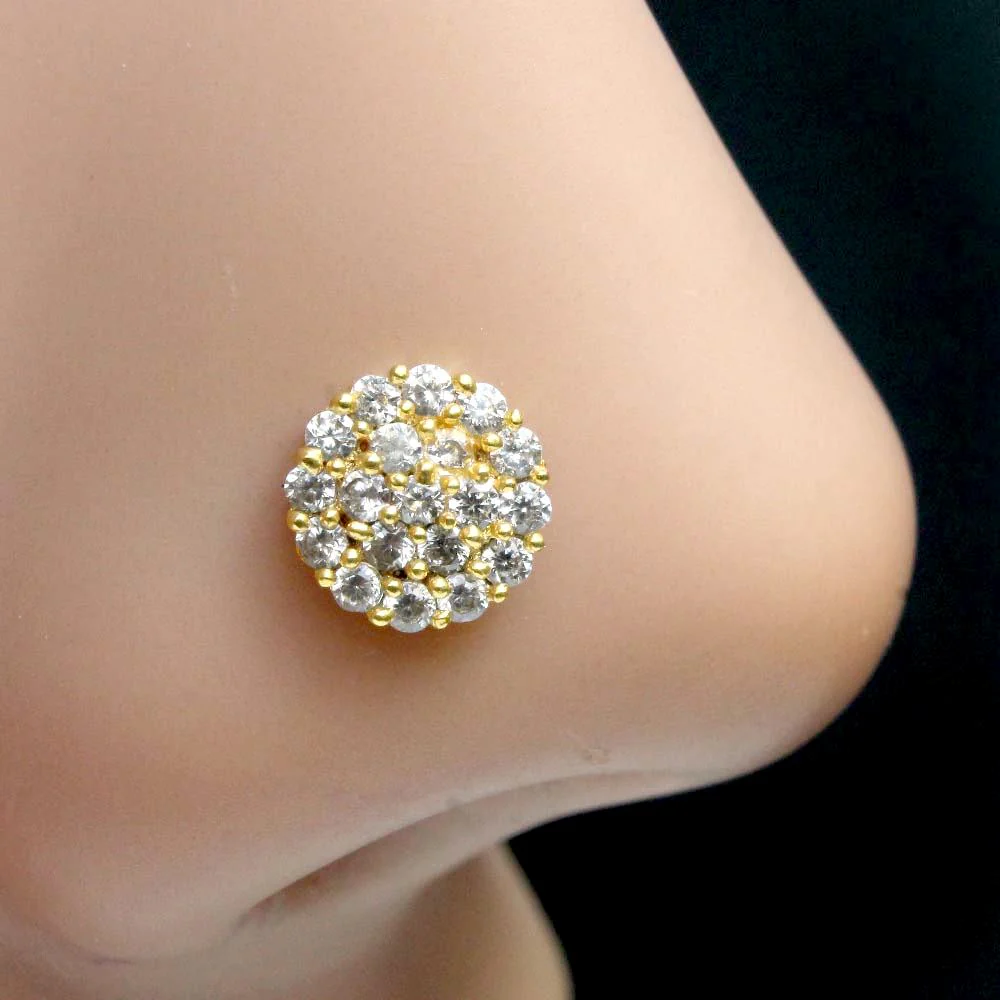 Round cluster foral nose ring/stud