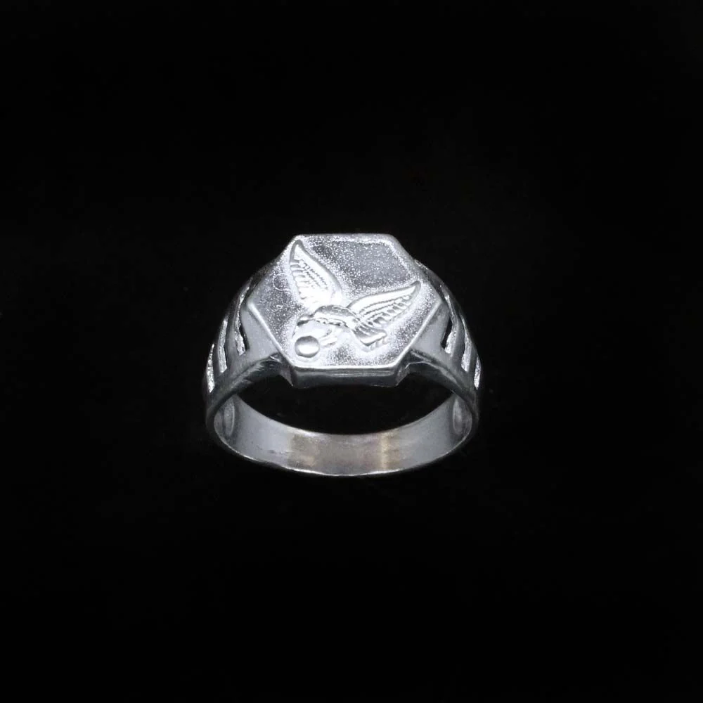 Royal Real Sterling Silver Men's Eagle Signet Ring