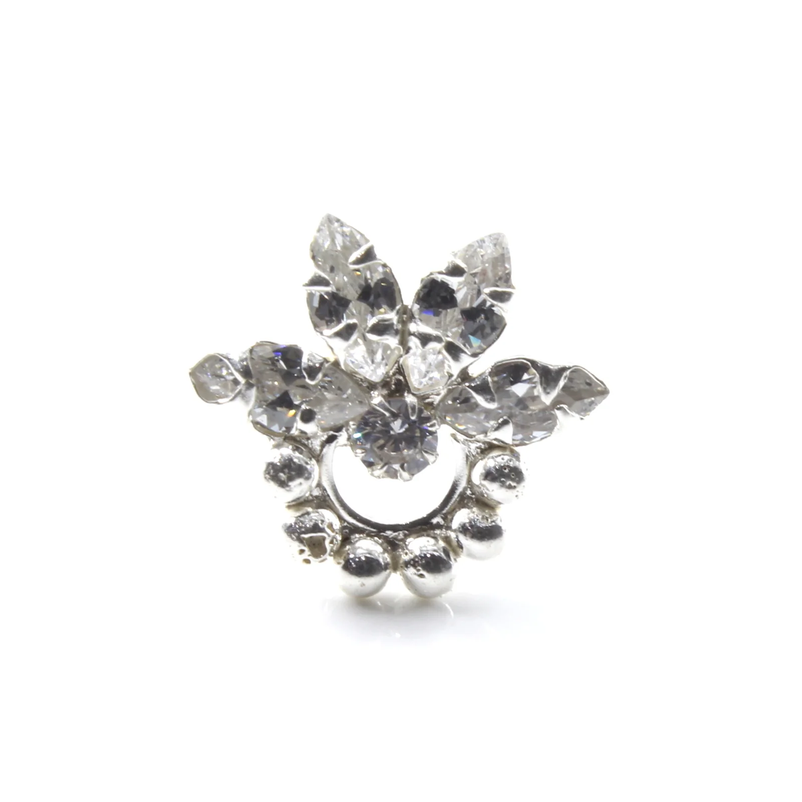 Small Silver Nose Stud with Gold Plating - Image 7