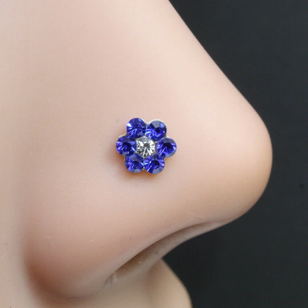 Small silver plated nose stud