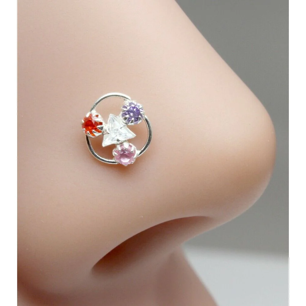 Small Sterling Silver Skin-Safe Nose piercing - Image 2