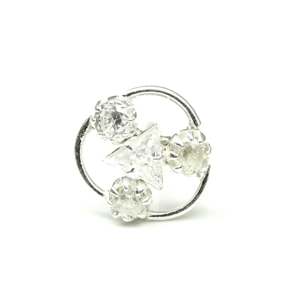 Small Wheel style Silver Nose piercing - Image 2