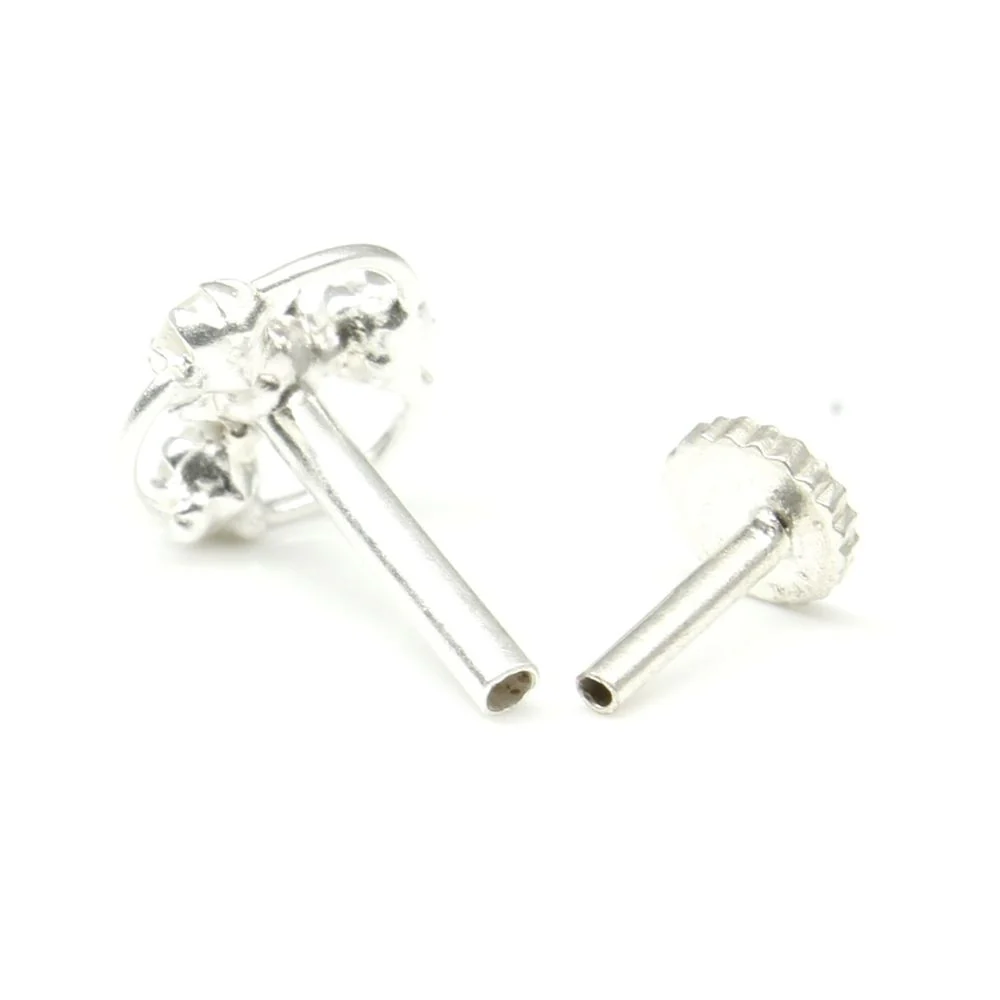 Small Wheel style Silver Nose piercing - Image 3
