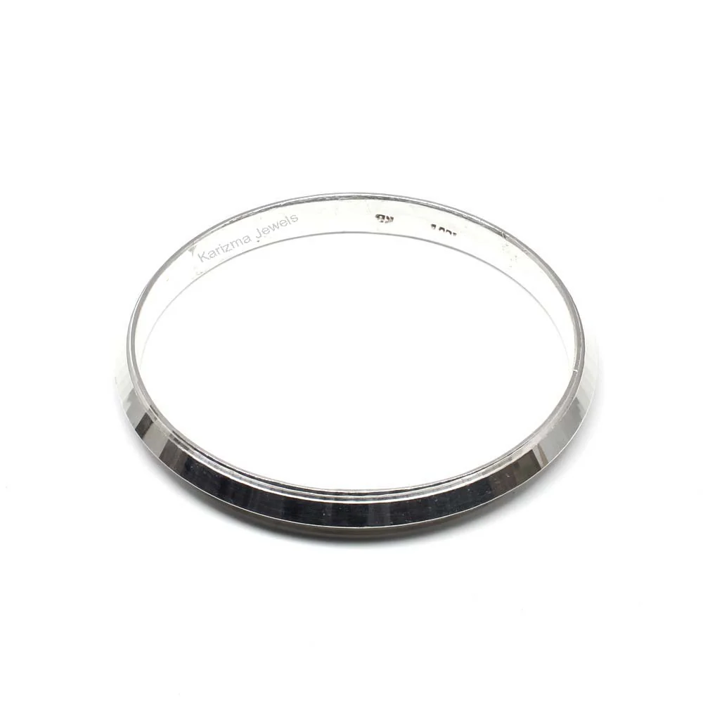 Solid 990 Fine Silver Men's solid Punjabi Sikh Kada Bangle - Image 4