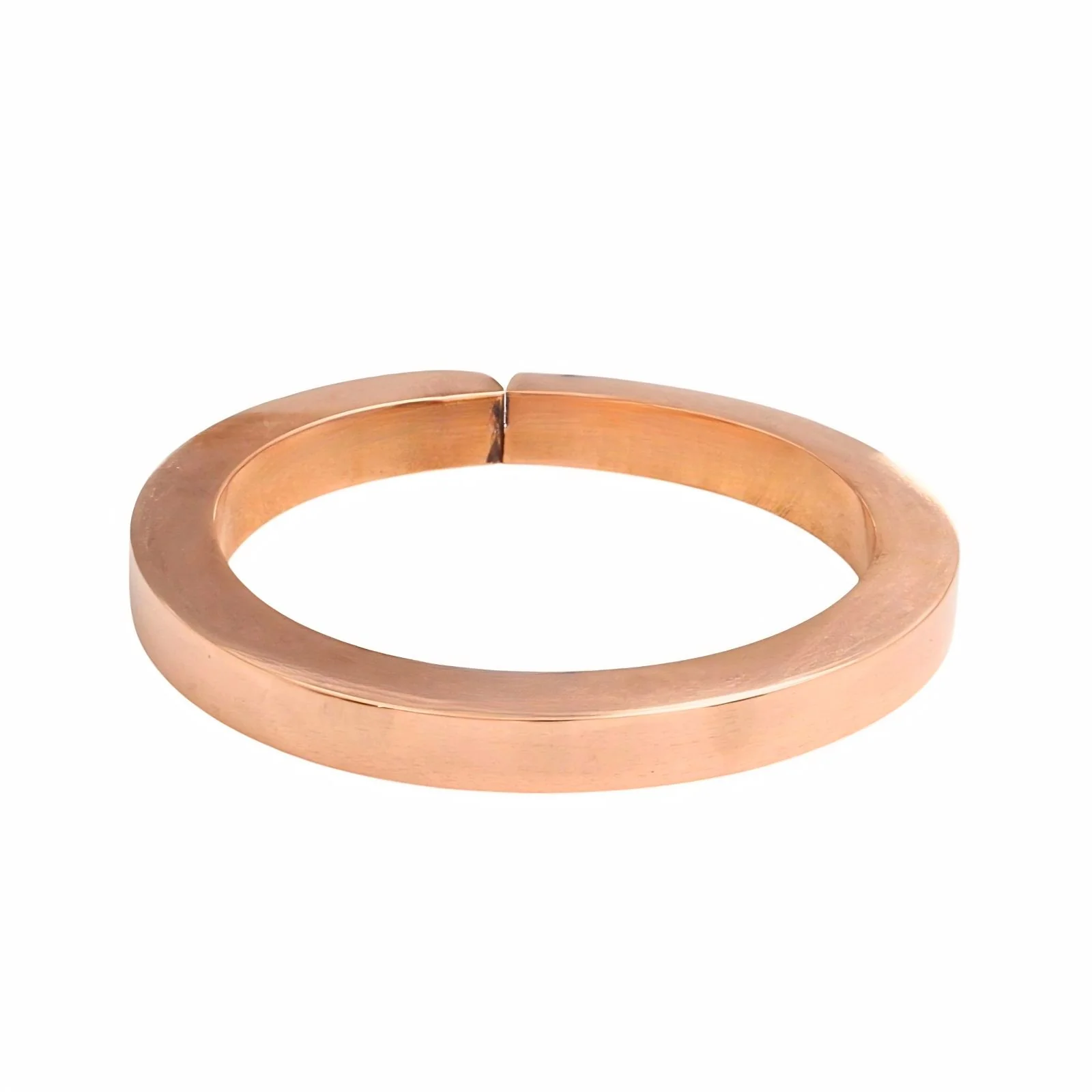 Solid Pure Copper Flat Kada Bracelet with Polished Finish - Image 3