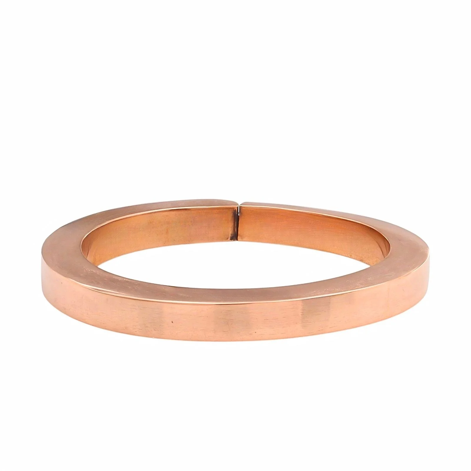 Solid Pure Copper Flat Kada Bracelet with Polished Finish - Image 4