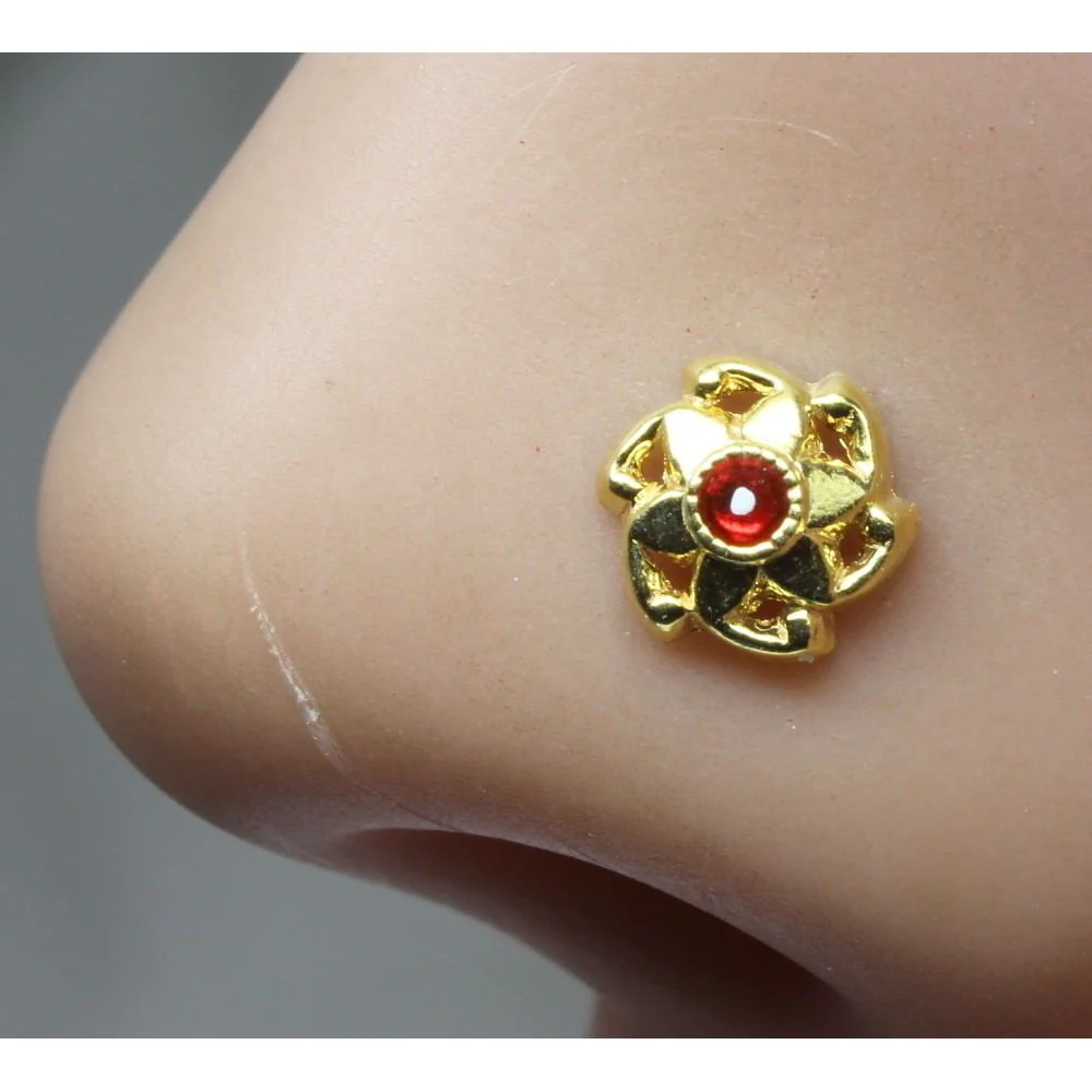 Spiral floral nose stud/pin