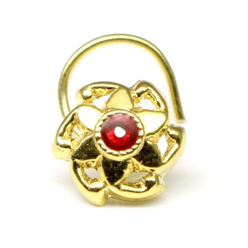 Spiral floral nose stud/pin - Image 3