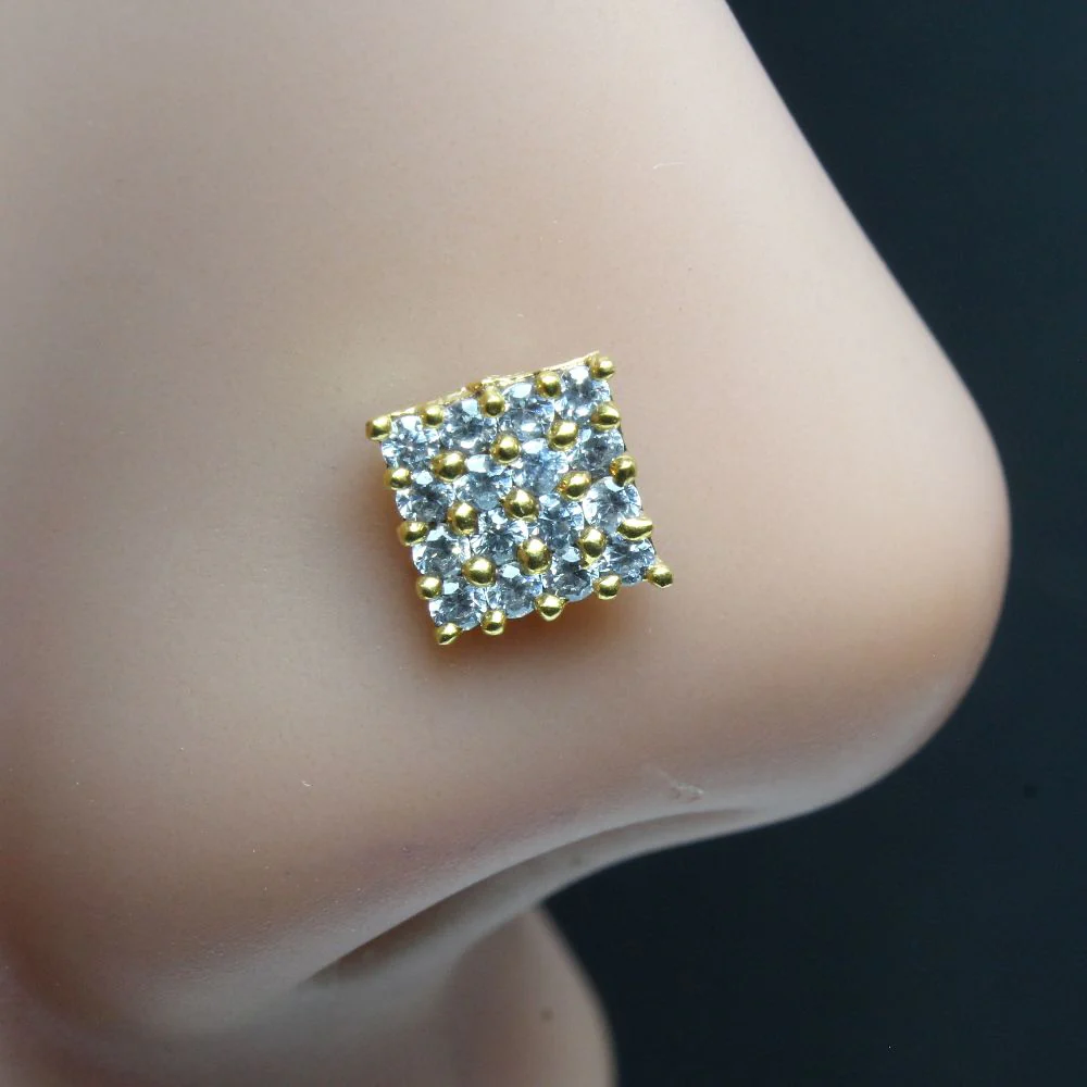 Square shape CZ Nose Pin - Image 2