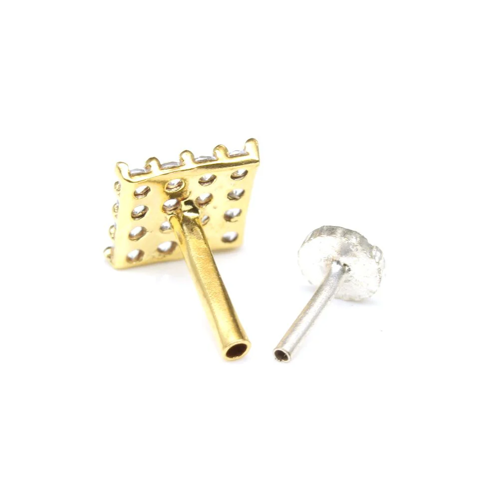 Square shape CZ Nose Pin - Image 3