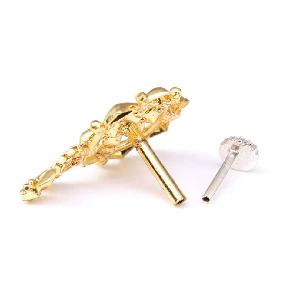 Star-shaped Dangle nose pin (Pierced) - Image 3