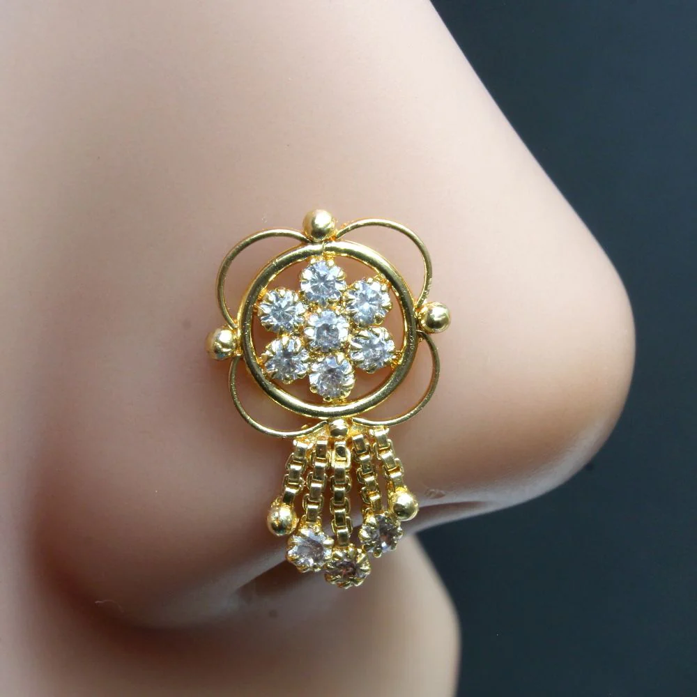 Statement dangle wedding Nose pin