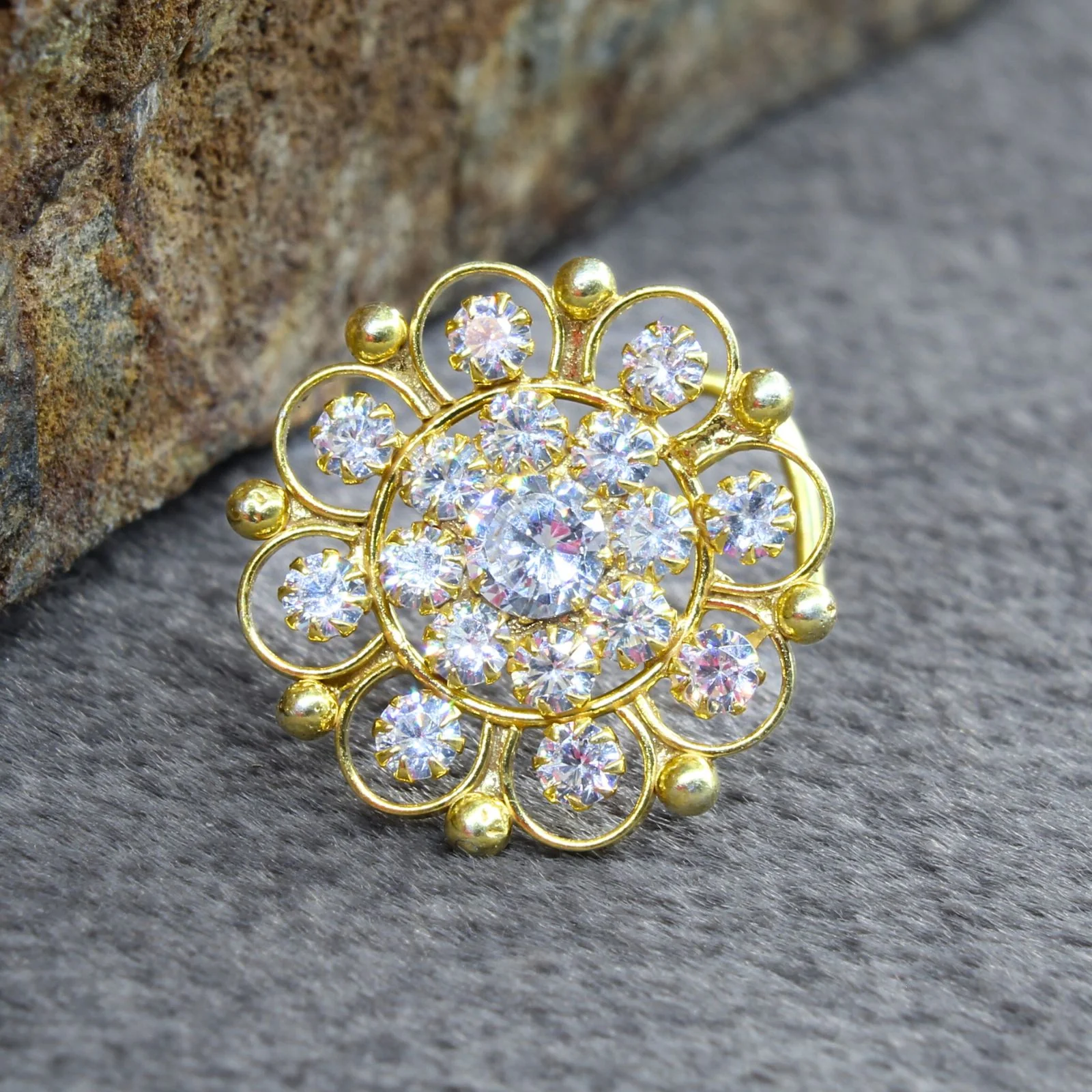 Hypoallergenic Gold Plated Silver Nose Stud for Women