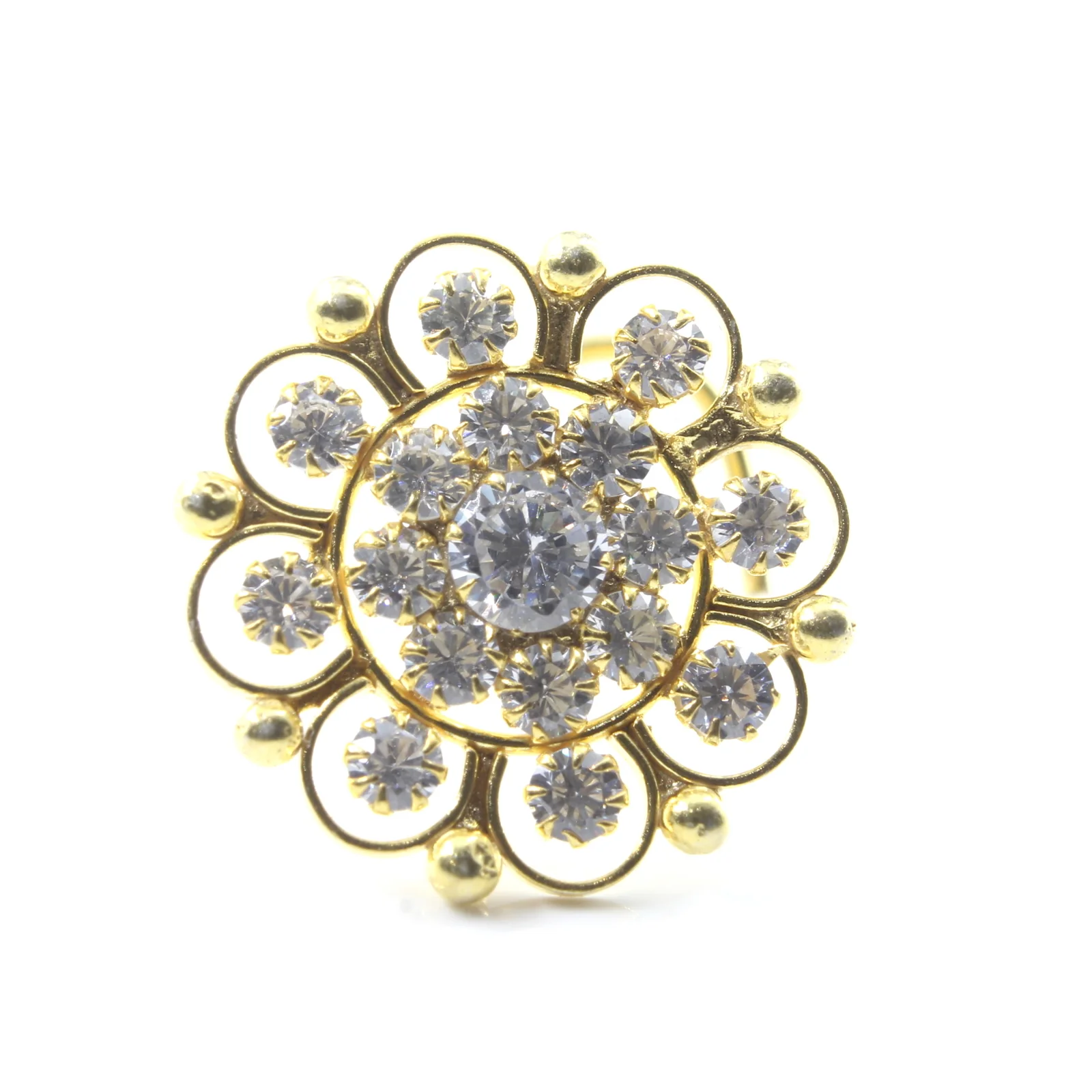 Hypoallergenic Gold Plated Silver Nose Stud for Women - Image 3