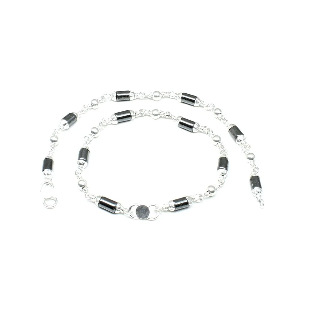 Sterling Silver Indian nazaria black beads bracelet for babies infant toddler