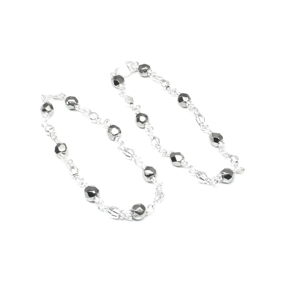 Sterling Silver Indian nazaria black beads bracelet for babies infant toddler